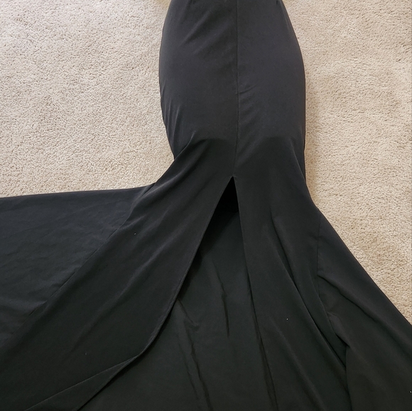 Chic Black Strapless Maxi Dress - Picture 3 of 9